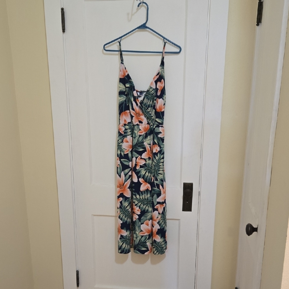 PatPat Tropical Floral Maxi Dress - Navy and Coral, NWT